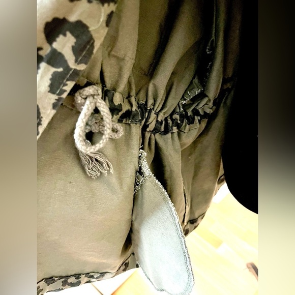 🆕Style hub cheetah print/dark green jkt/cinch waist adj/Pockets/Notchcollar - Picture 14 of 15